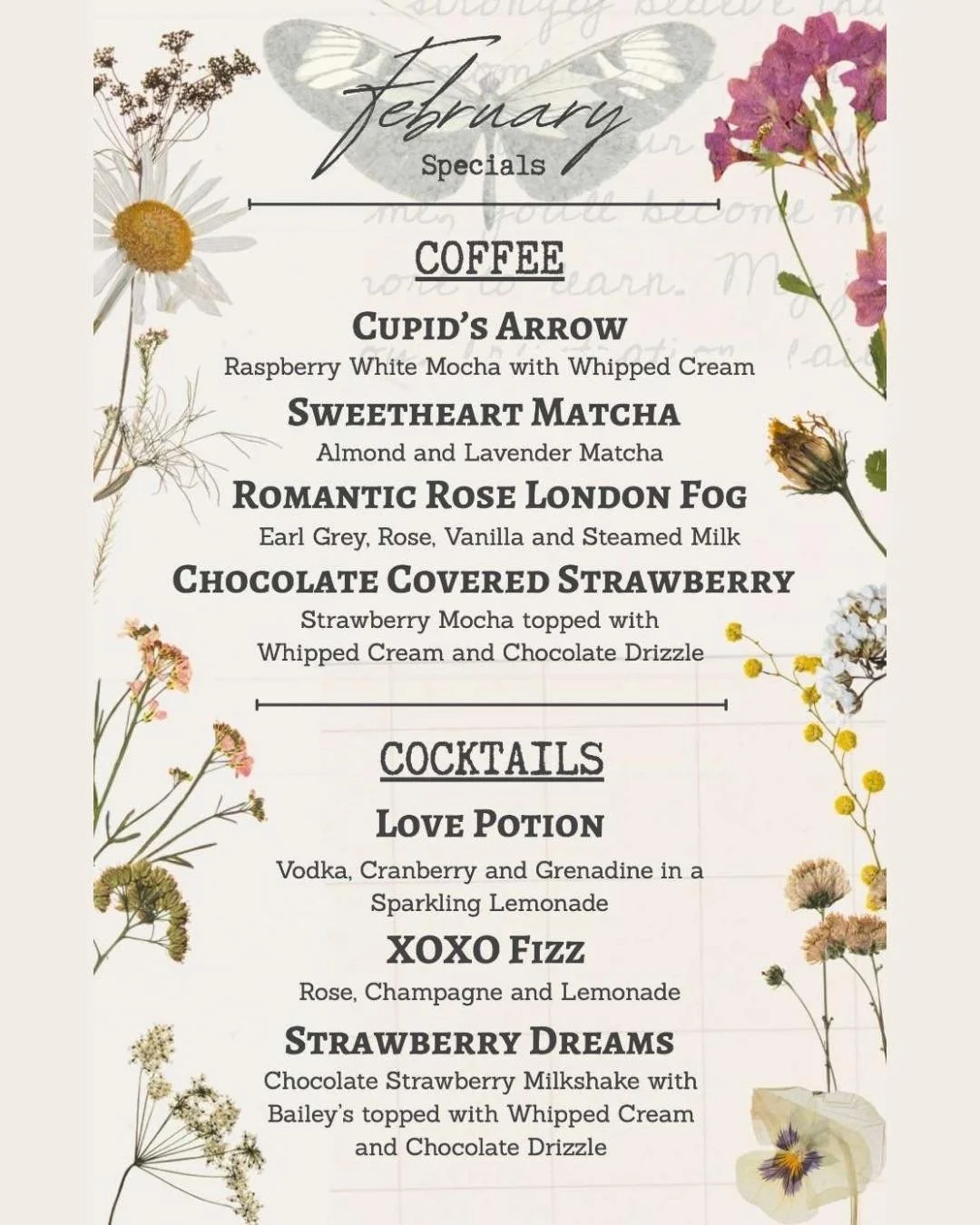 !EDIT! Hello February!!💕 We have a new specials menu this month that&rsquo;s perfect for any hopeless romantic!😍 From floral flavors, to berries and chocolate, our February specials will treat you better than any man can! 😎

#manitou #manitousprin