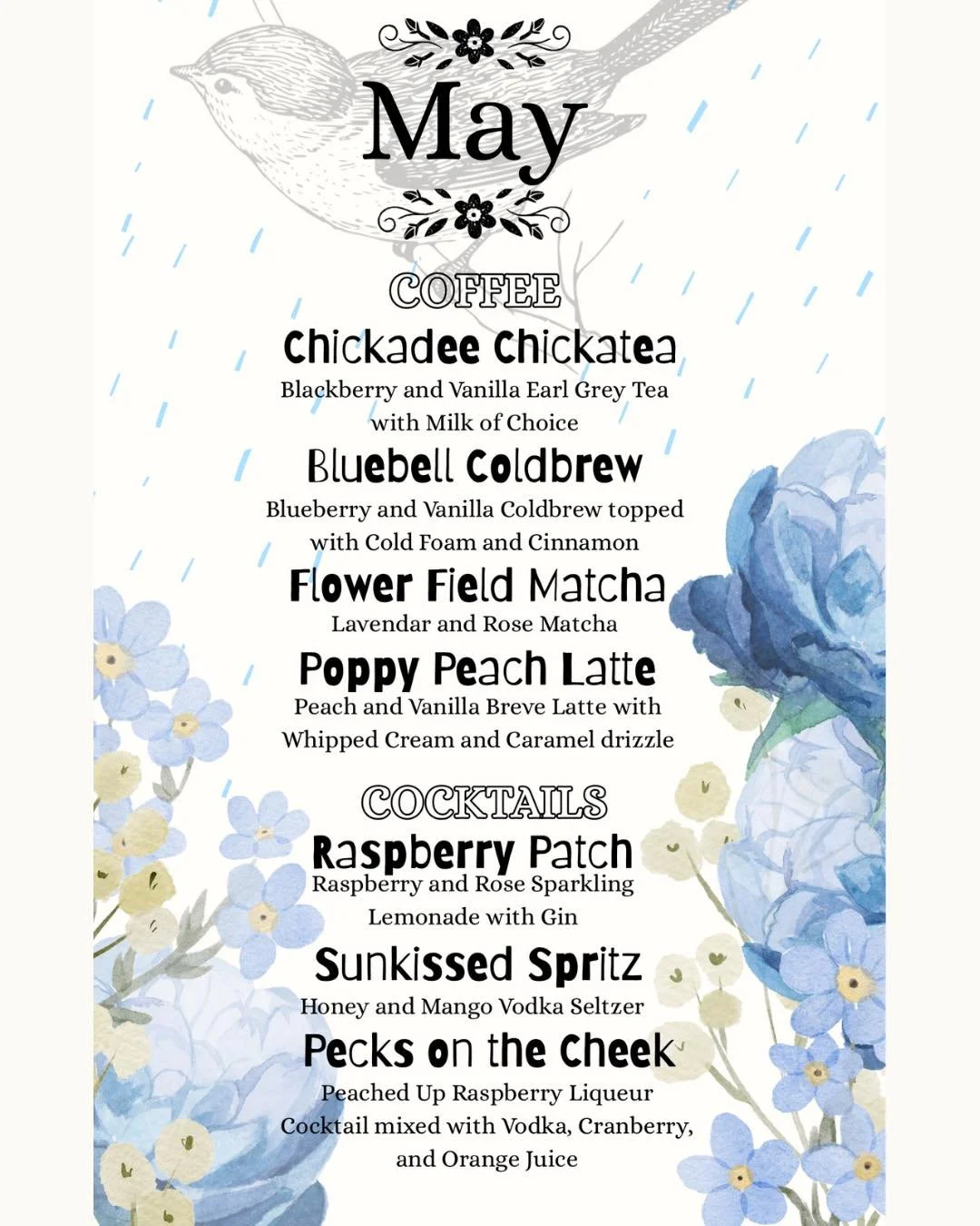 Happy May! Spring brings new beginnings, and new specials! Our May specials are full of fruity and floral flavors to get you in the perfect, springtime mood 💗💐🌱

#manitou #manitousprings #coloradosprings #coloradosmallbusiness #reddogcoffee #coffe