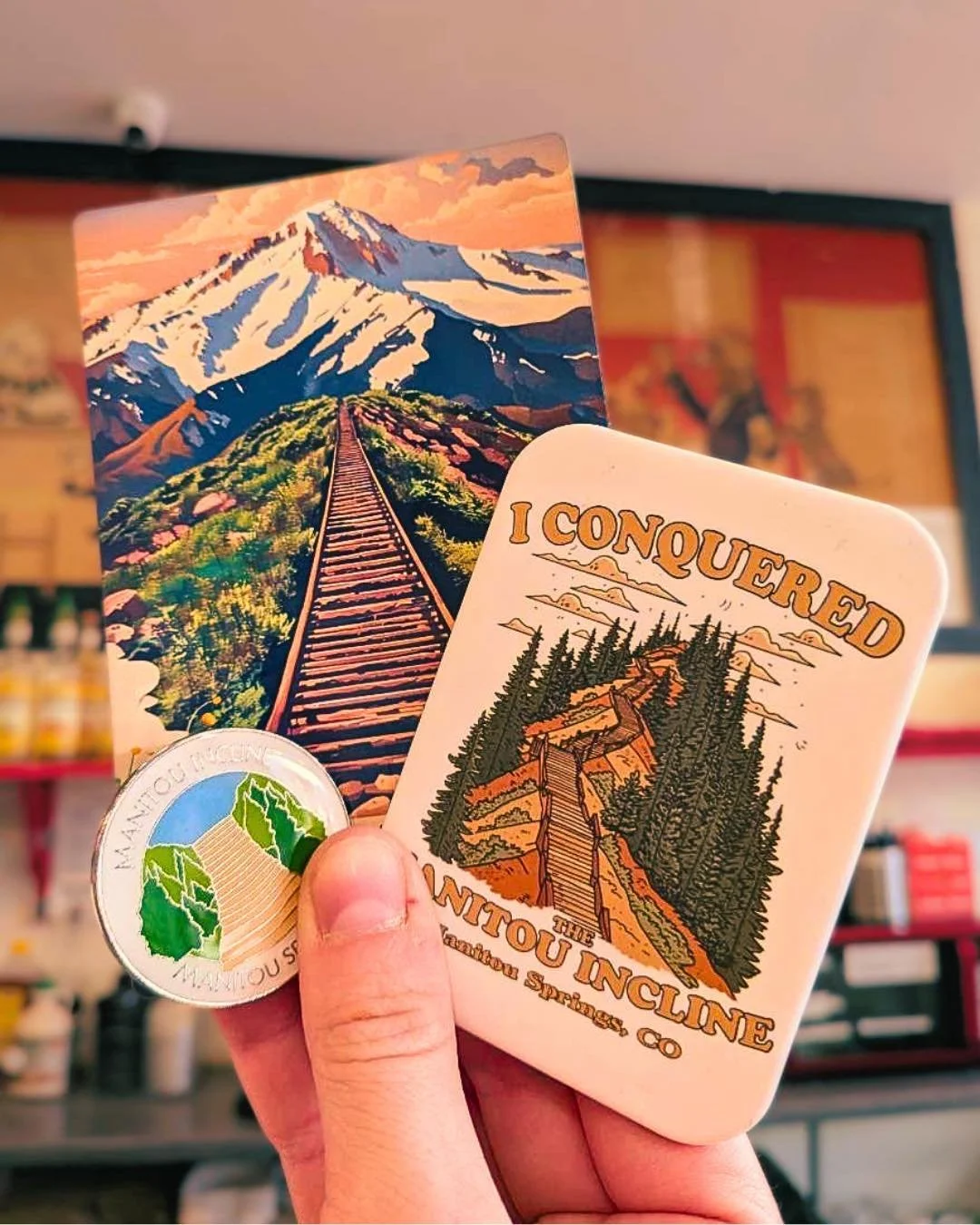 Attention Incline survivors!! We have all the merch from pins, to magnets, to stickers, for you to show off your accomplishment! So make sure to plan a stop to refuel, brag a little (we love to hear it), and get yourself a badge of honor for completi