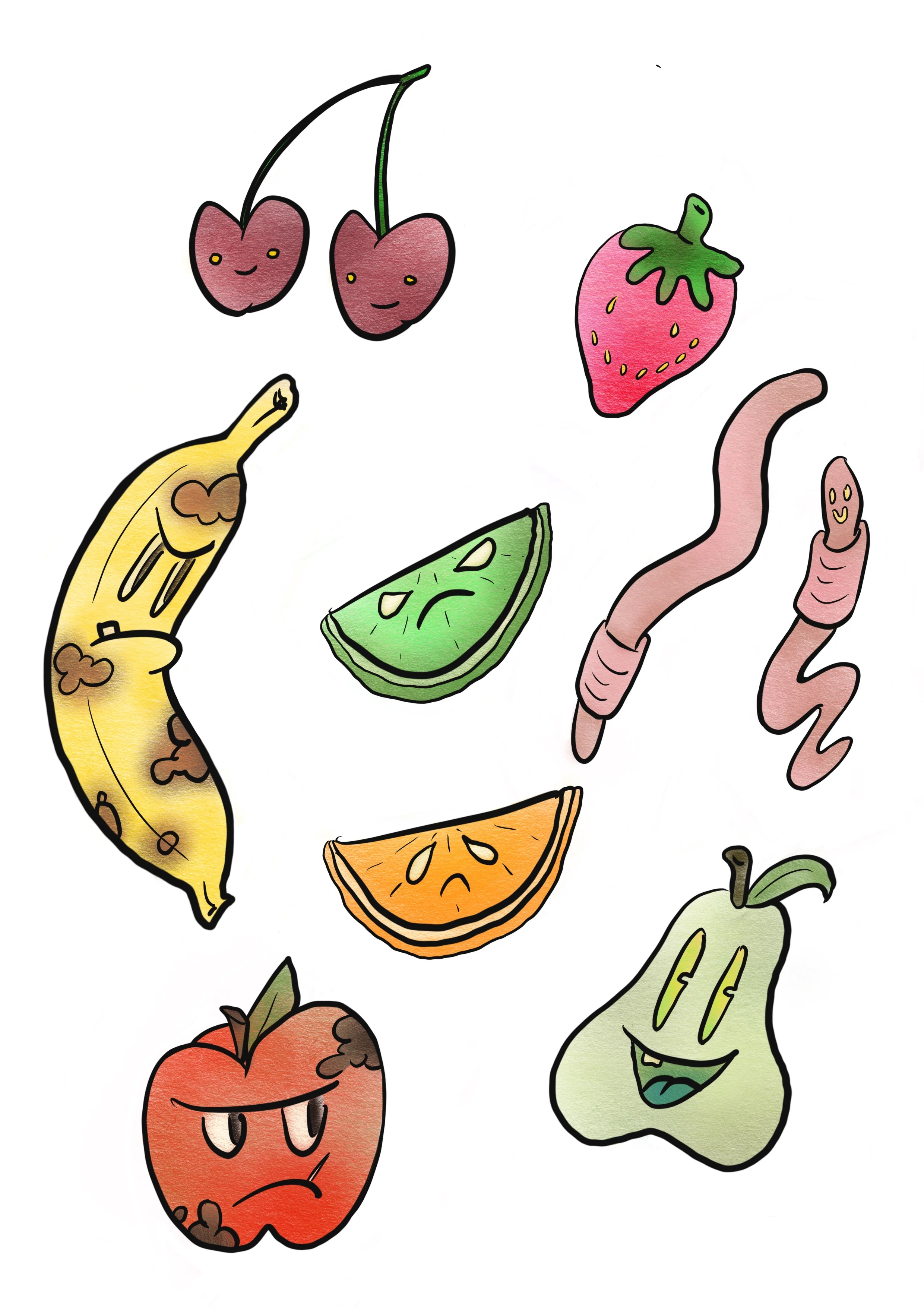Bad Fruits Sticker Set