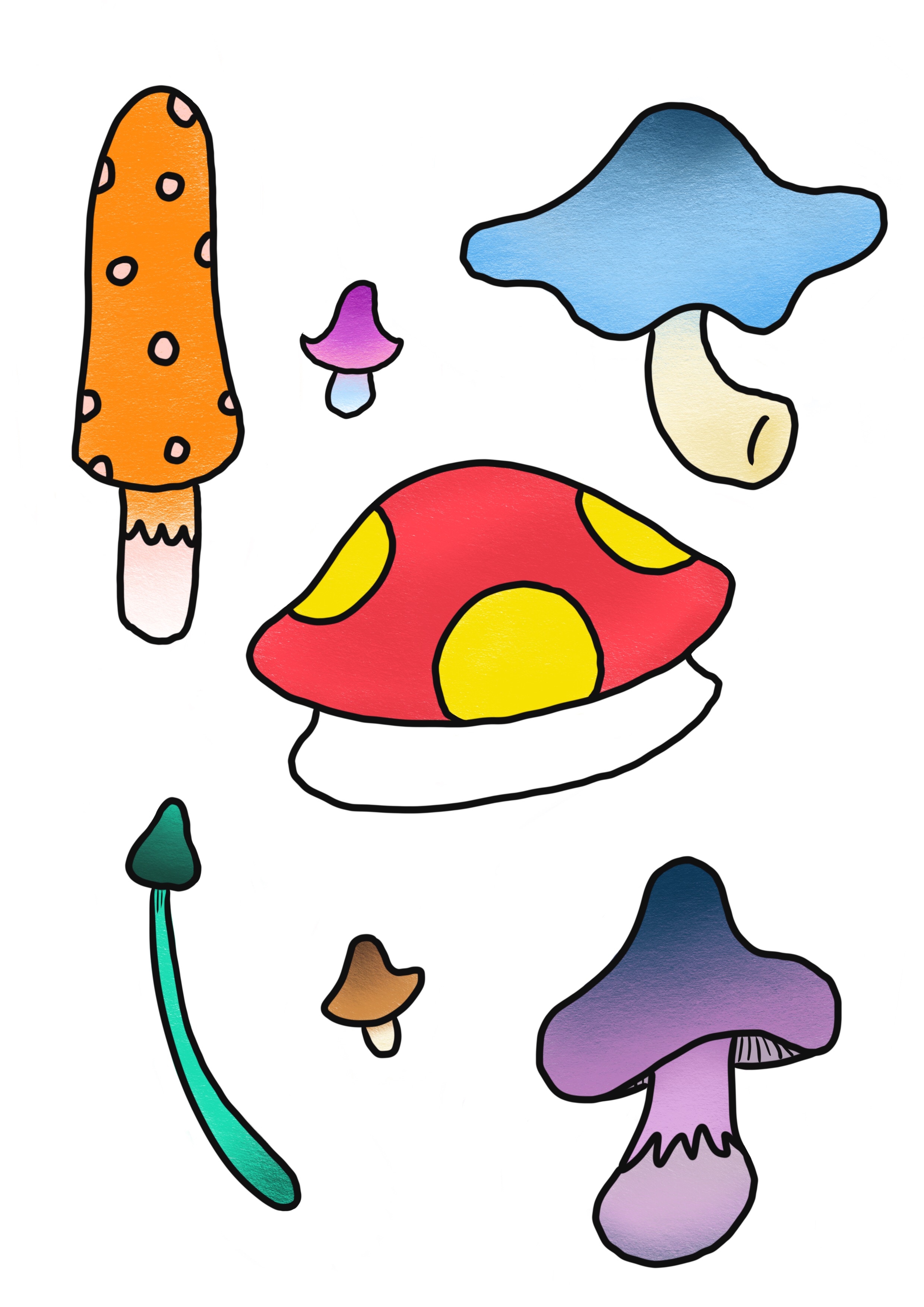 Magic Mushrooms Sticker Set