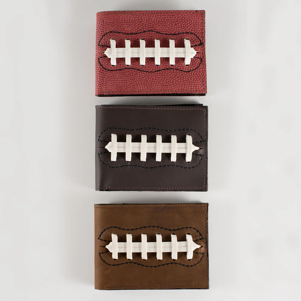 Tan and Chocolate Football Wallets
