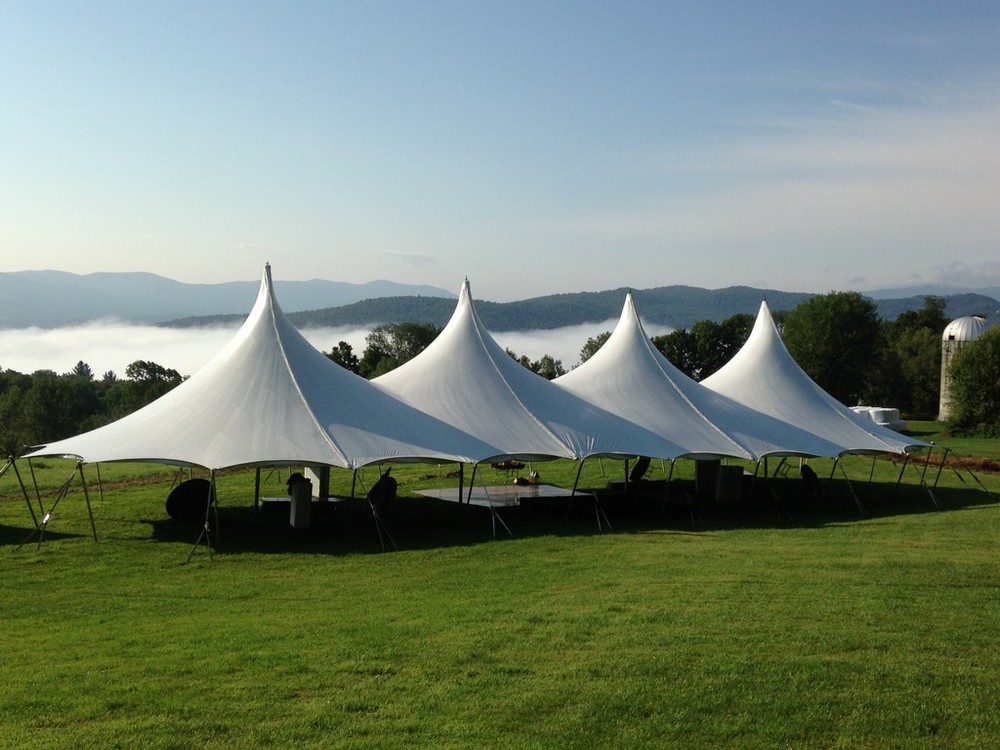 High Peak Module Tent Rentals - Cathedral ceilings, modern design, no interior frame — Vermont Tent