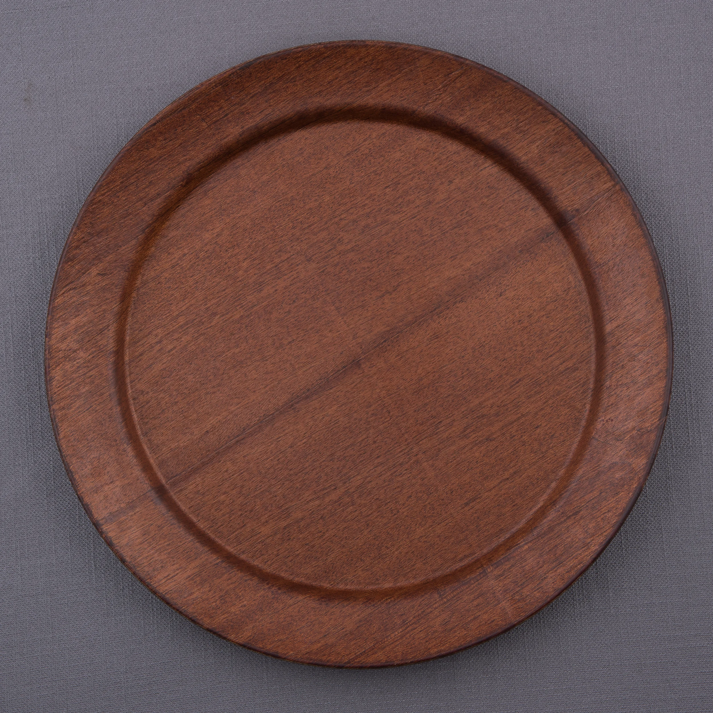 Mahogany Hardwood tray (14" Round) -I