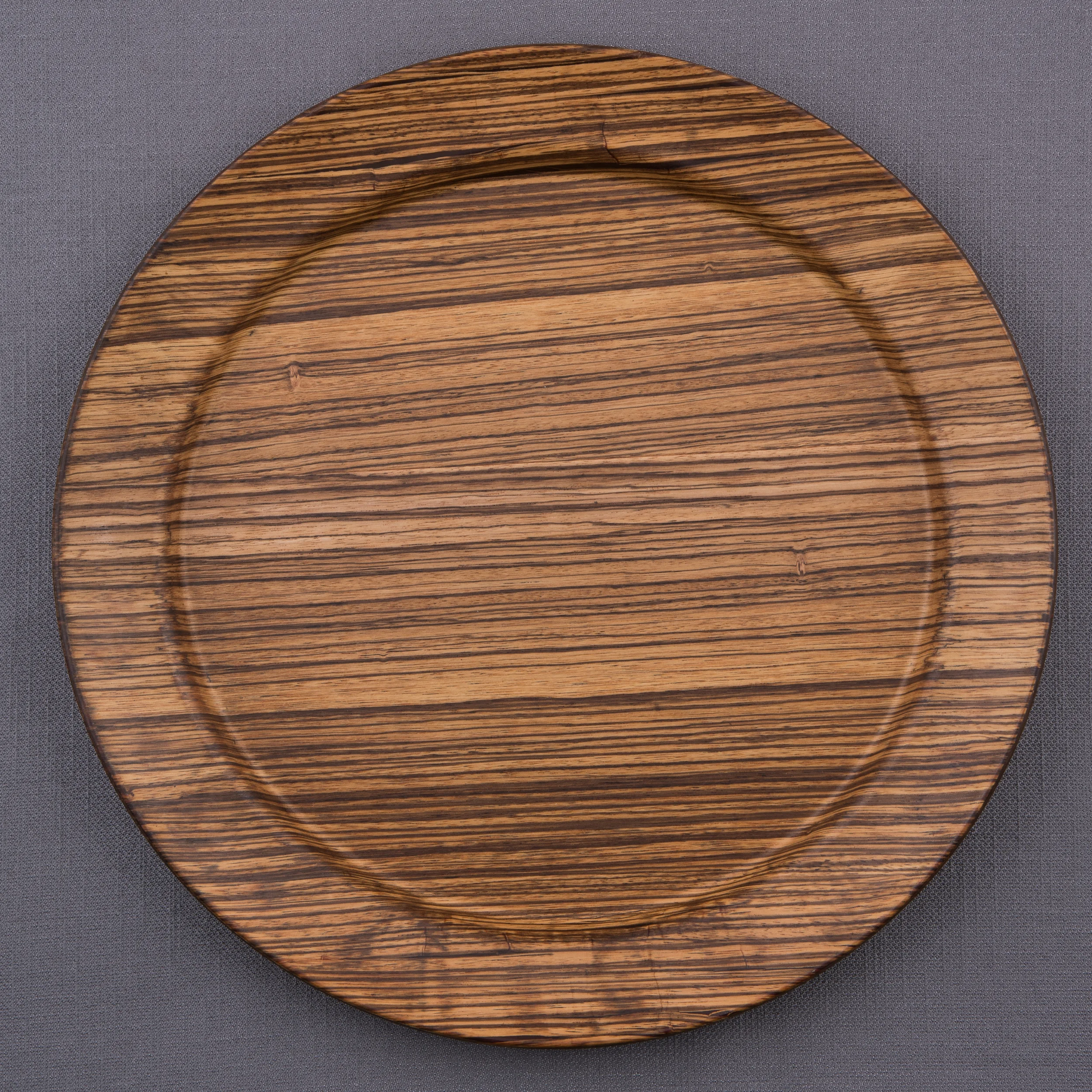 Zebra Hardwood Tray (14' Round) - A