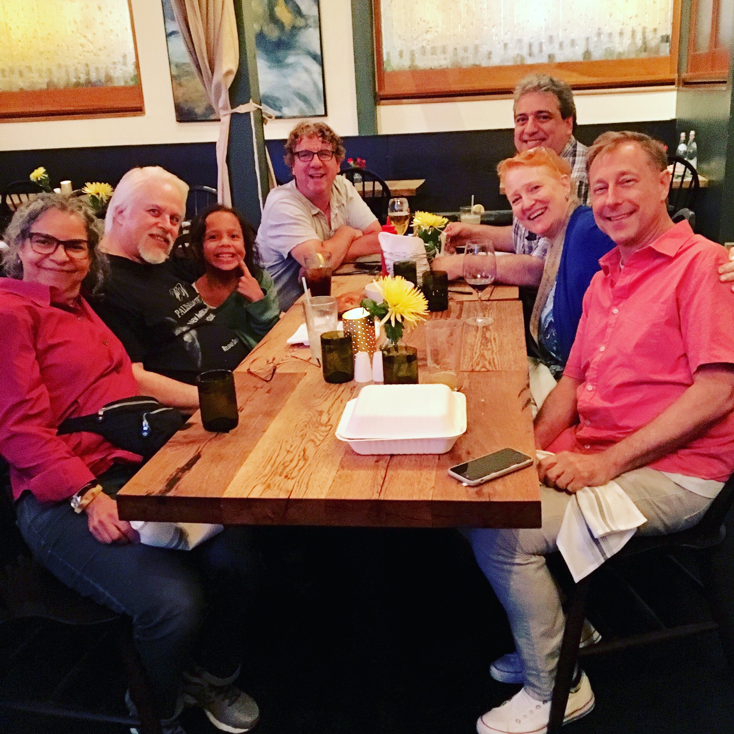 "Paterson" gang at dinner! PV with Marisol Espada, Cello, Frank Basile, Narrator, Paul Antonell, Engineer and Maddy!