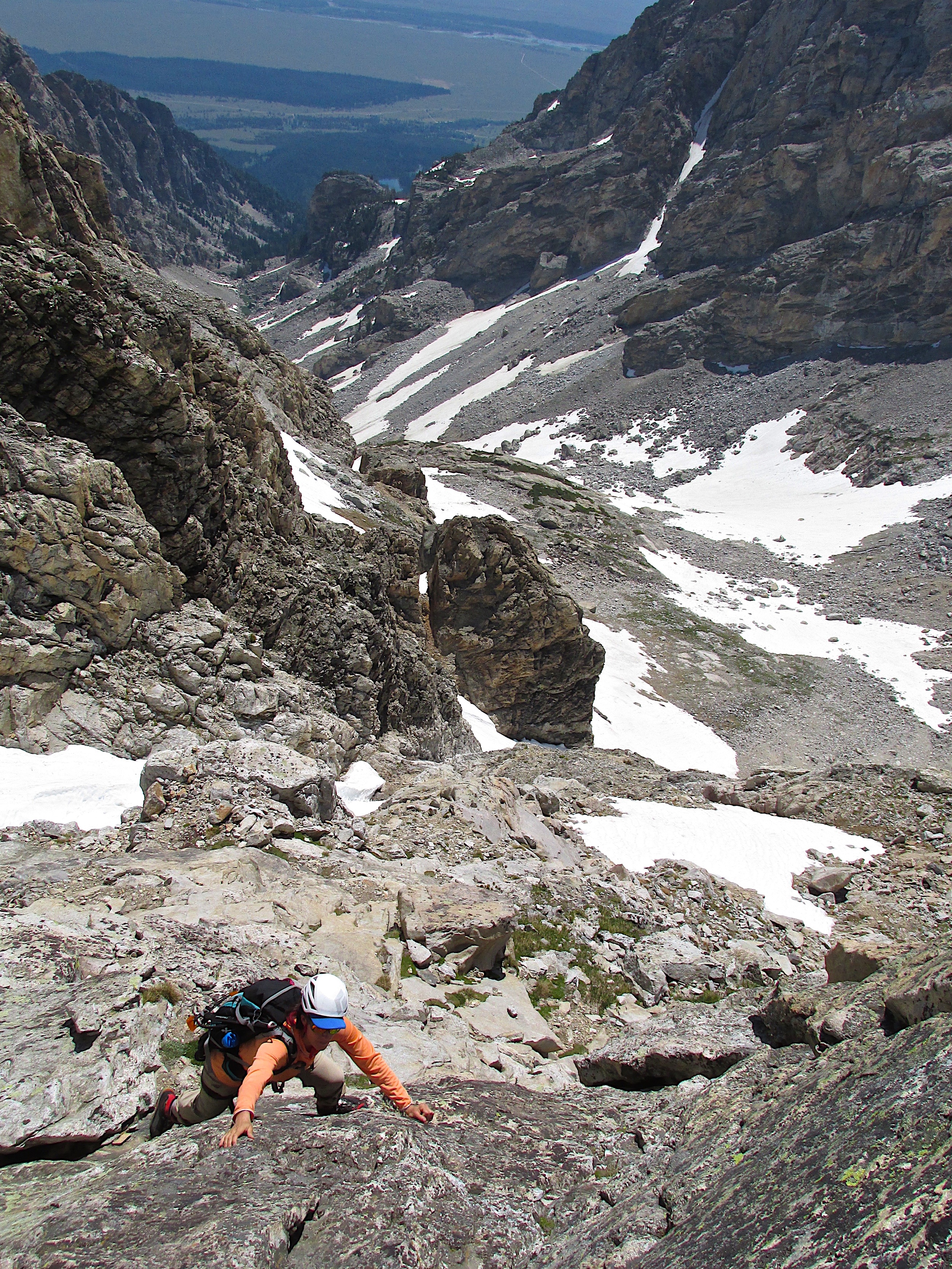 Marilynn low on the C Ridge.