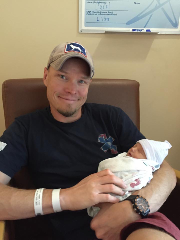 Anthony and 2-day old Emily.