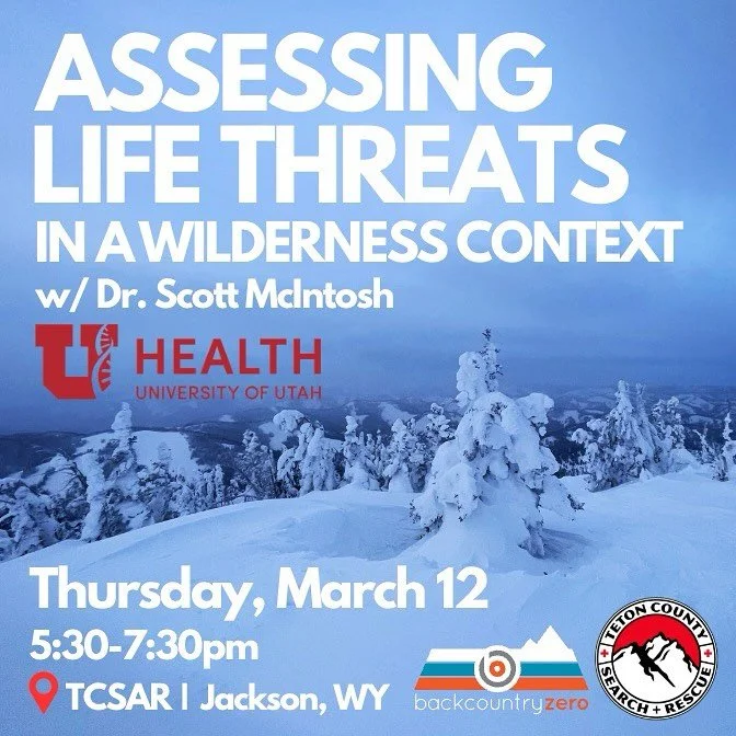 Join us next Thursday, March 12 for a hands-on, scenario-based workshop on all things backcountry patient care.

Dr. Scott McIntosh and his Wilderness Medicine Fellows from @uofuhealth will help you feel a bit more confident when incident strikes &md