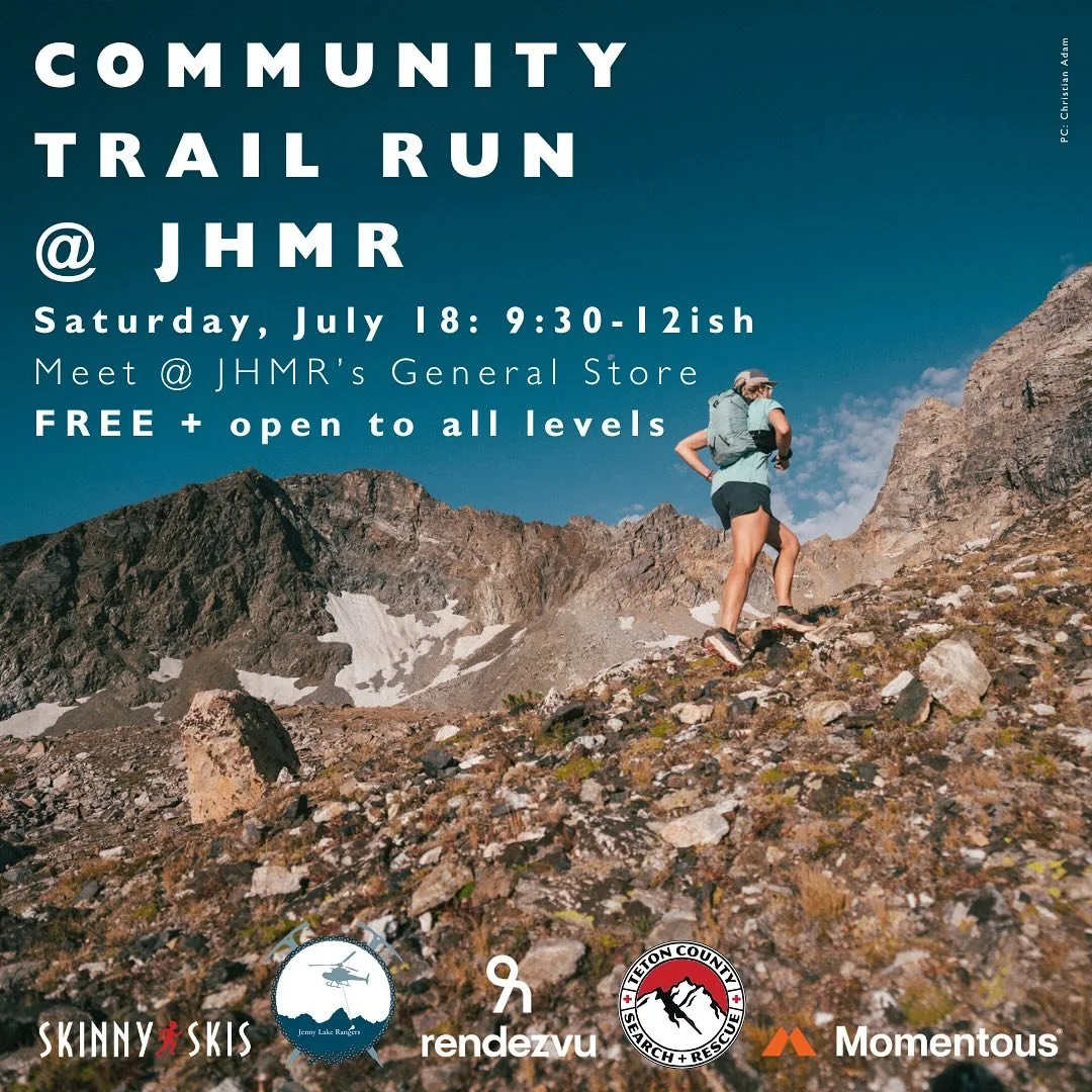 Please join us&nbsp;THIS SATURDAY, JULY 18&nbsp;from 9:30 am - 12 pm for a free Community Trail Run at JHMR in the name of adventure,&nbsp;mentorship, risk management, and fun.

👟 Register at the link in bio to let us know you&rsquo;re coming; we wi