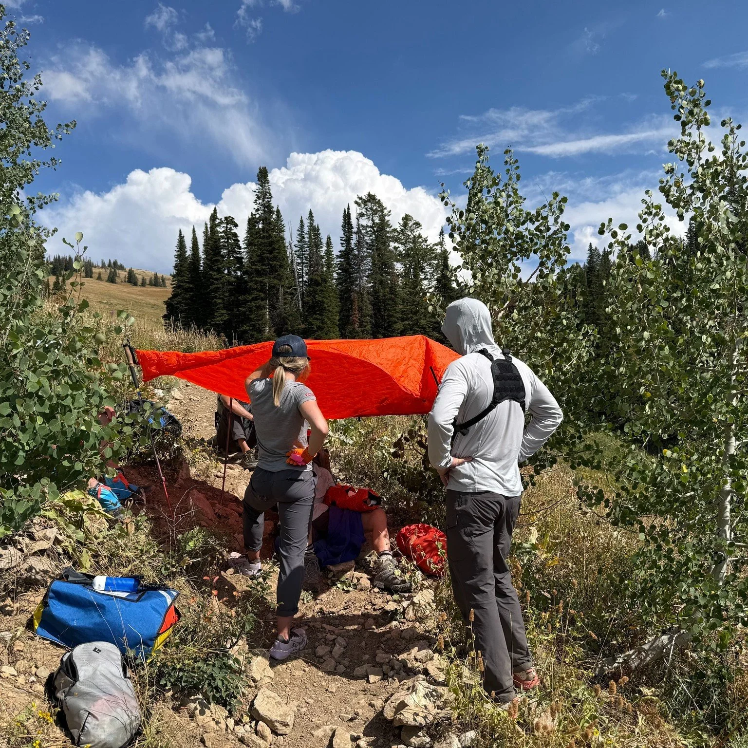 At 12:23 p.m. on Monday, August 24, Teton County Search &amp; Rescue received an alert regarding an injured backpacker on the Green Mountain Trail on the west side of the Tetons. 

The backpacker, a woman in her 70s, sustained injuries when she tripp
