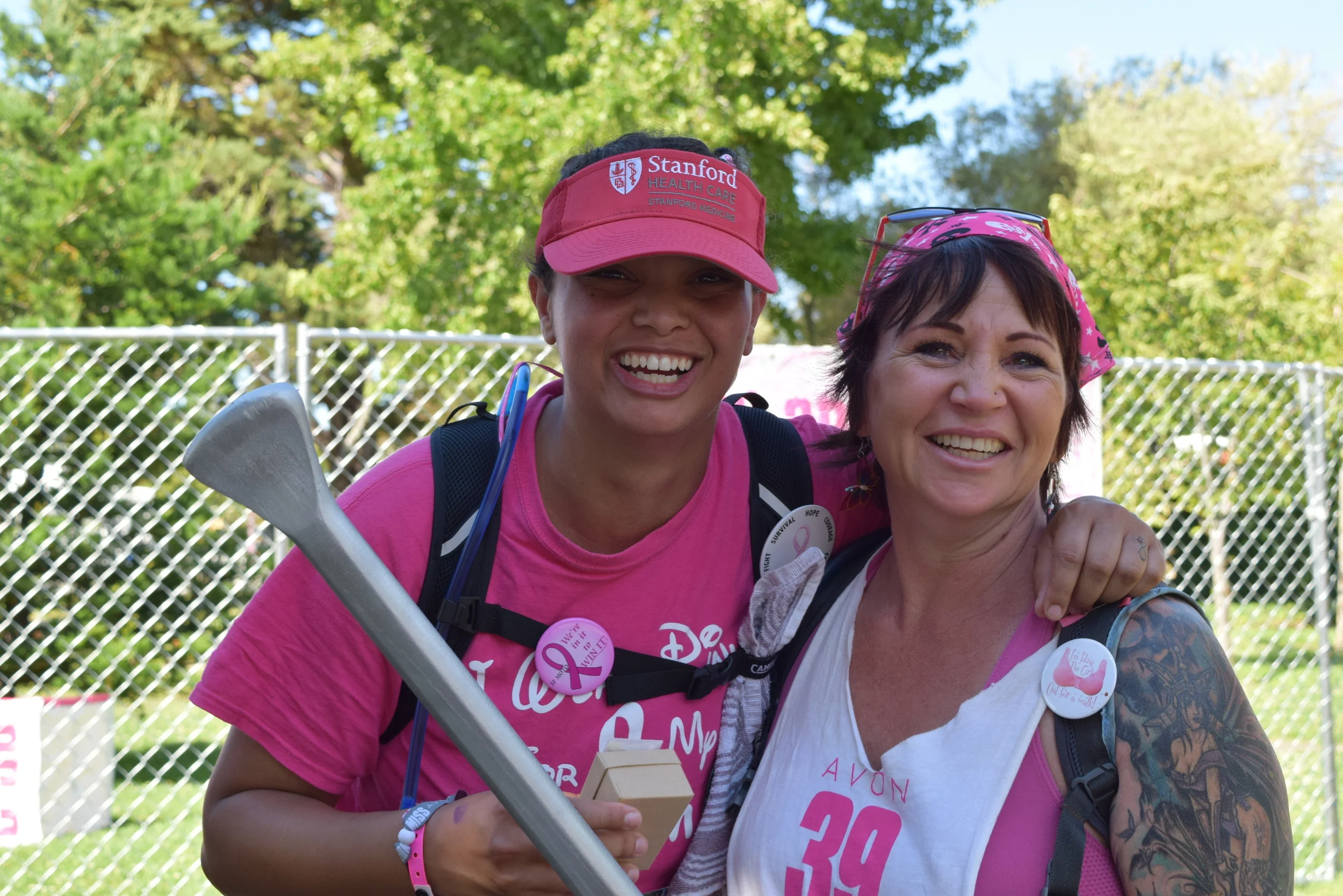 Mother and daughter team walking for mom (a survivor). 