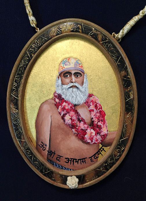 Bhagavan Adi Da with Hibiscus Mala, jewelry pendant