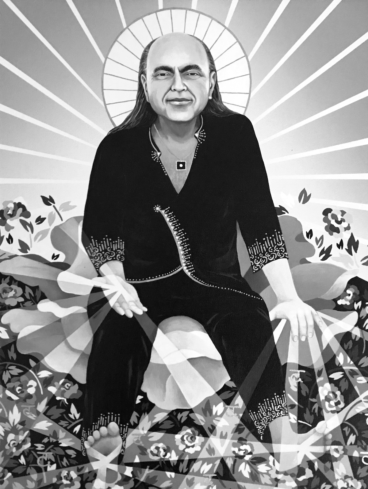 Bhagavan Adi Da Seated on a White Rose 2000