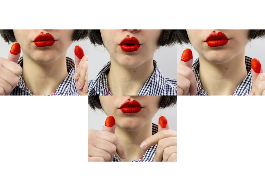 Painting Lips (Cross Lips), 2014 Pigment print on matte cotton rag paper, 13 x 19 inches, edition of 3