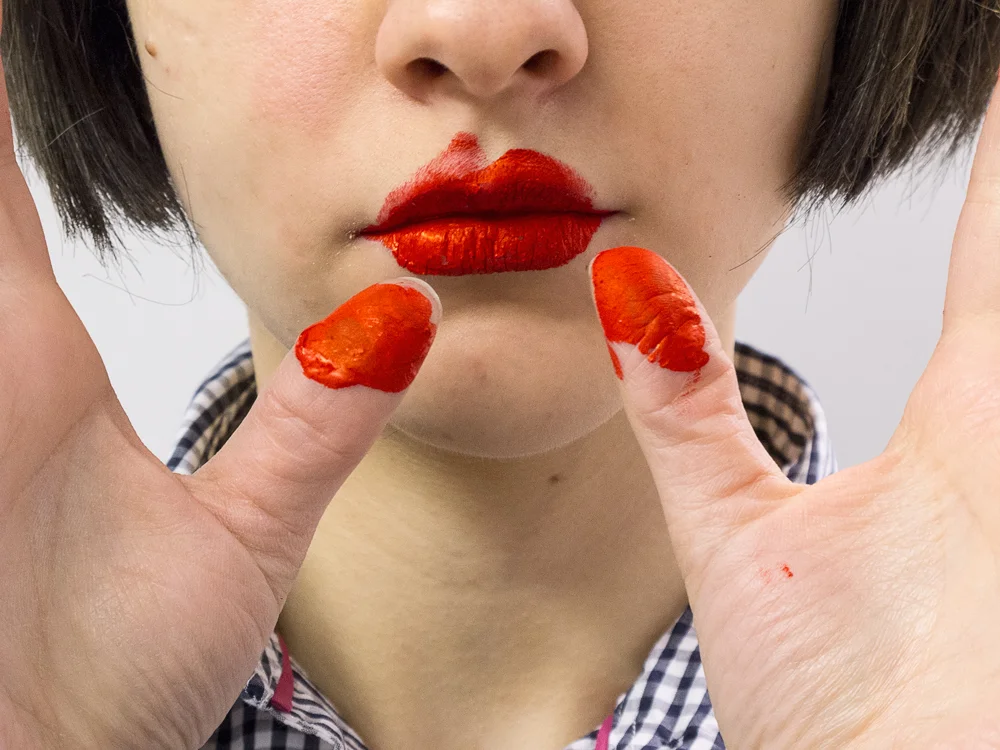 Painting Lips (Double Thumb), 2014 Pigment print on matte cotton rag paper, 16 x 12 inches, edition of 3
