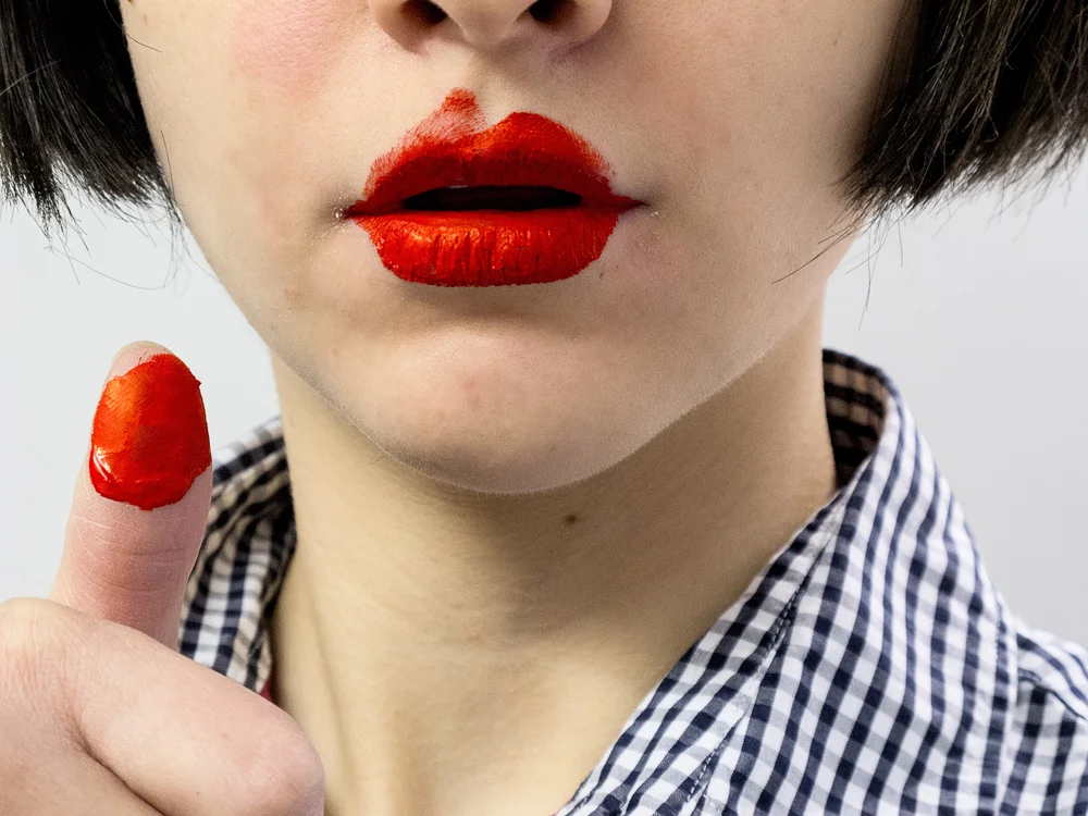 Painting Lips (Thumb), 2014 Pigment print on matte cotton rag paper, 16 x 12 inches, edition of 3
