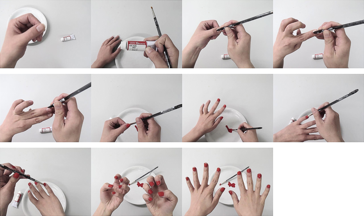 Painting Nails (Video Stills), 2014 Pigment print on matte cotton rag paper, 13 x 19 inches, edition of 3