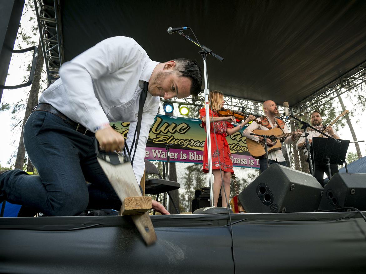 The Bust It Like A Mule Band performs Kevin Morgan's 'Workin Man' - Photo credit Colin Mulvaney, Spokesman Review