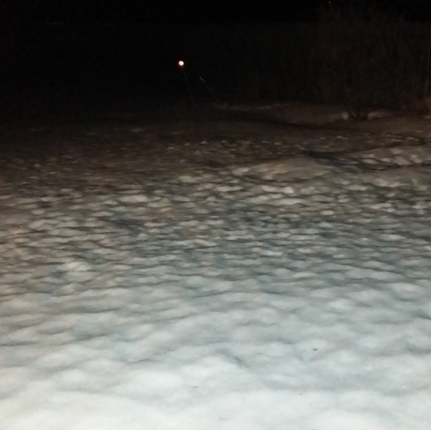 Midnight snow in suburban Ballston, NY.