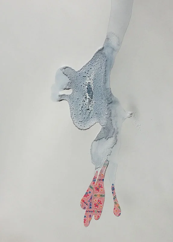 Decorative paper collage with salt spill. April 2014
