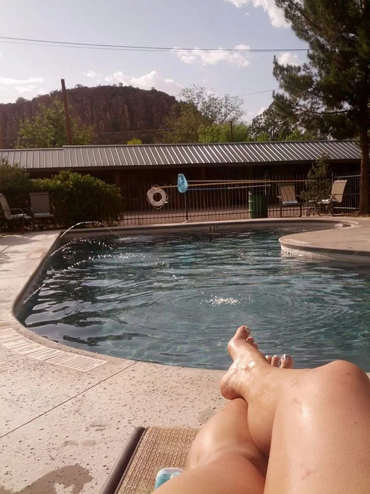 They had a wonderful little pool with fountains