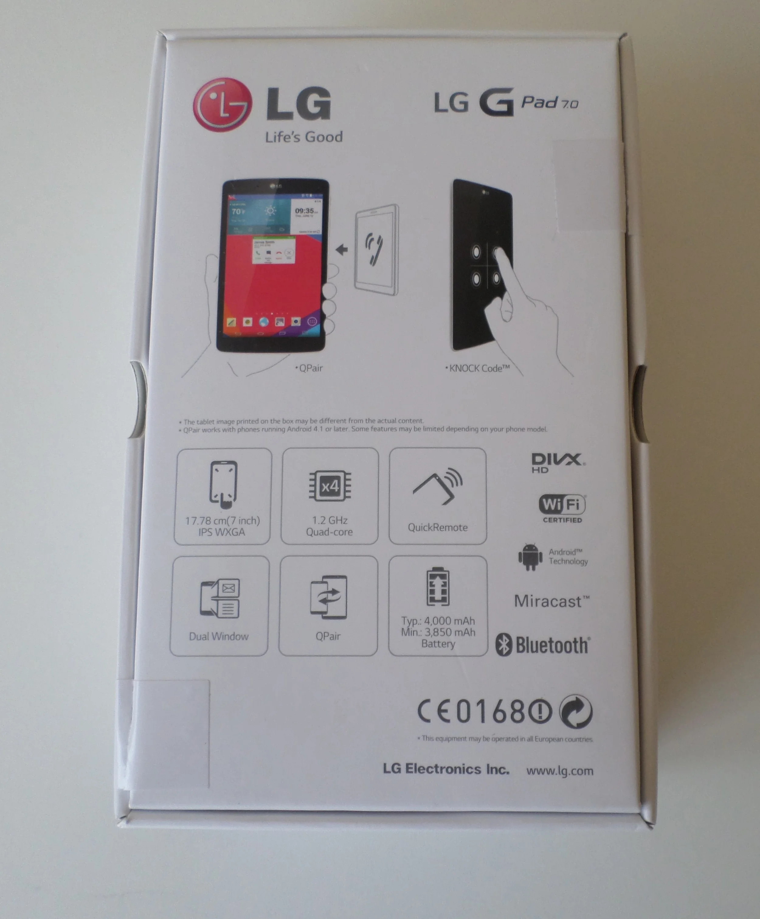 LG GPad 7.0 Retail Packaging