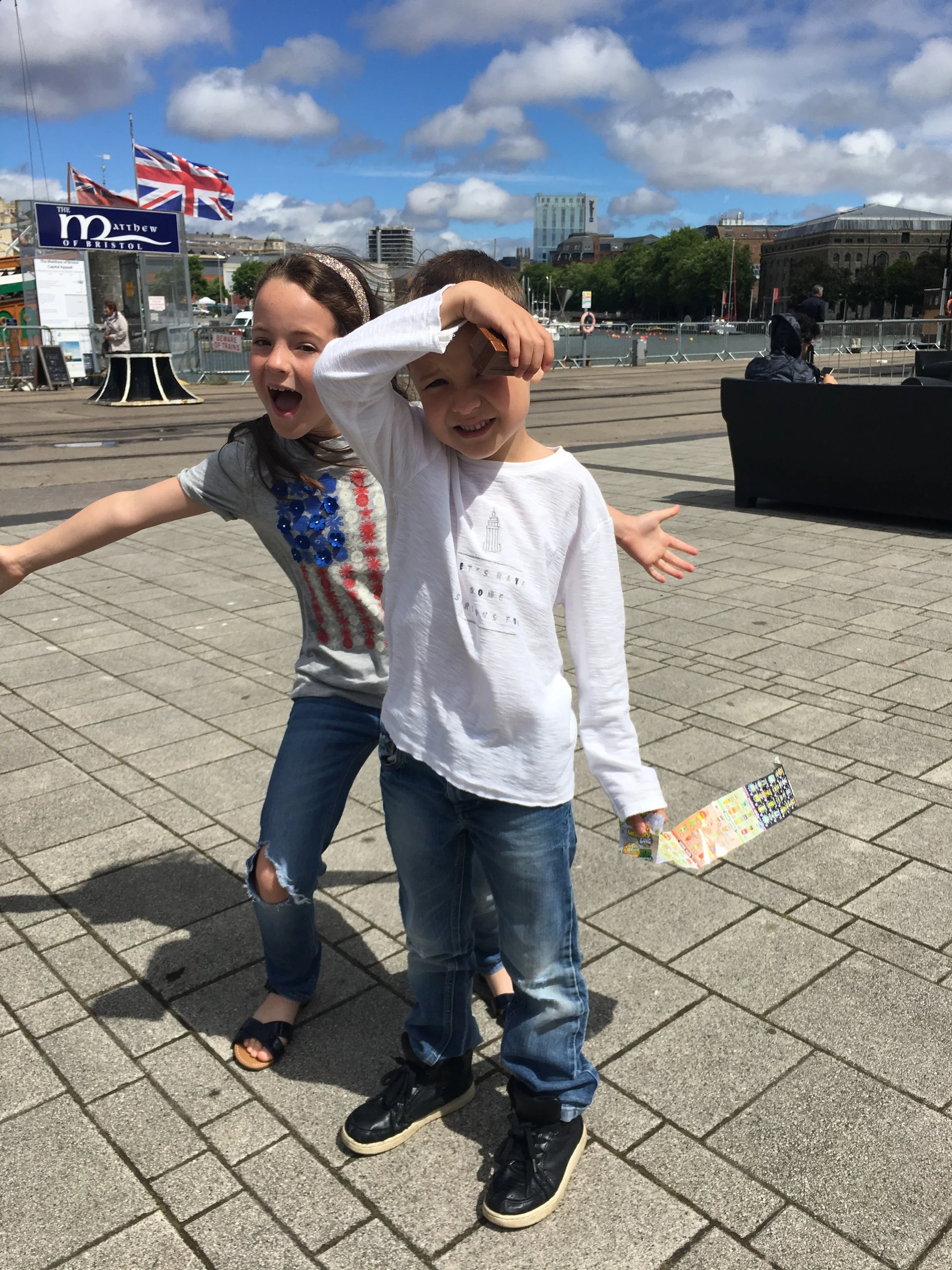 Izan and his big sister Nerea had a great time by the Bristol Harbourside.