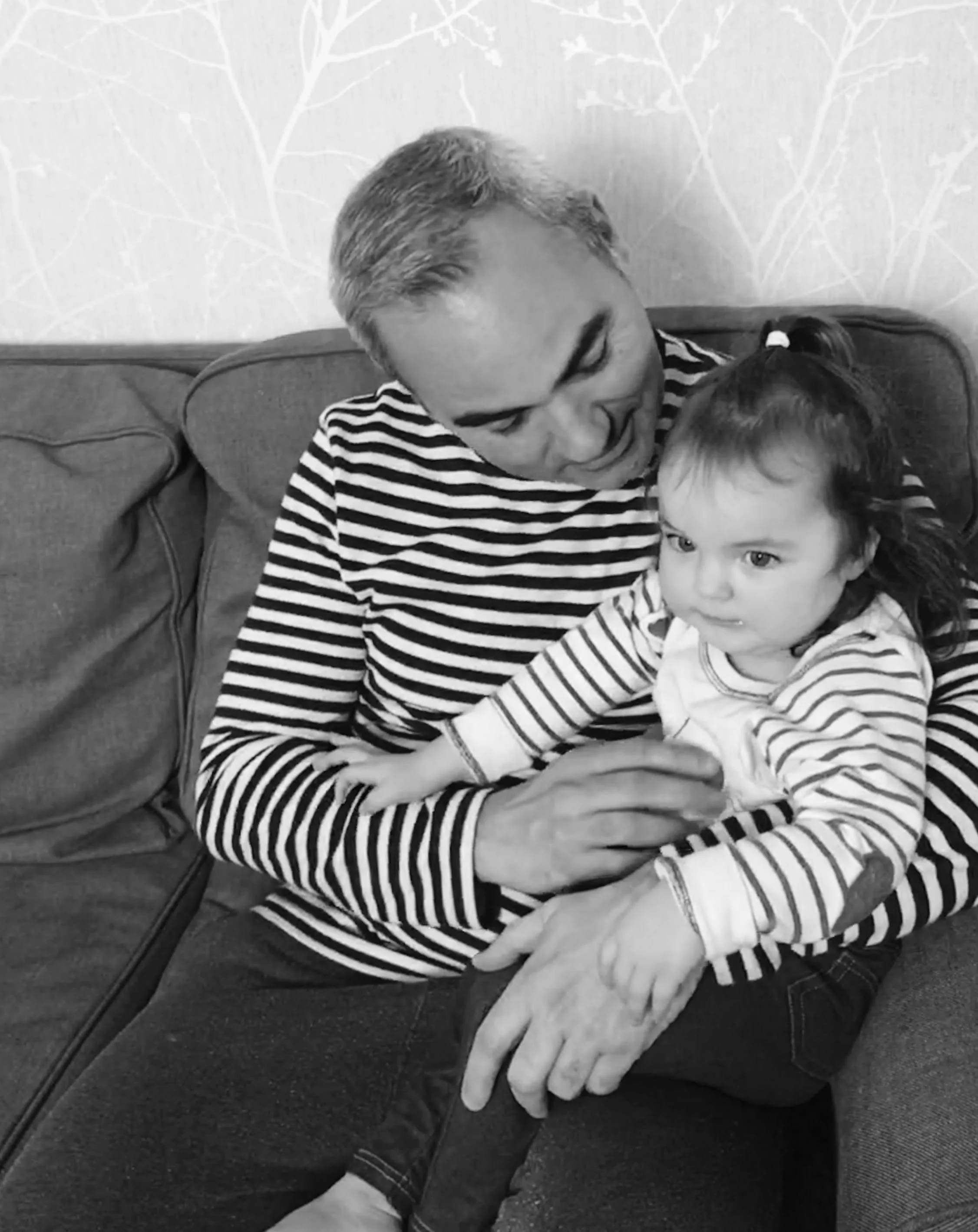 Sometimes my beautiful baby Elia wants a cuddle. Samphire Stripe Waffle Ls Tee: White Stuff