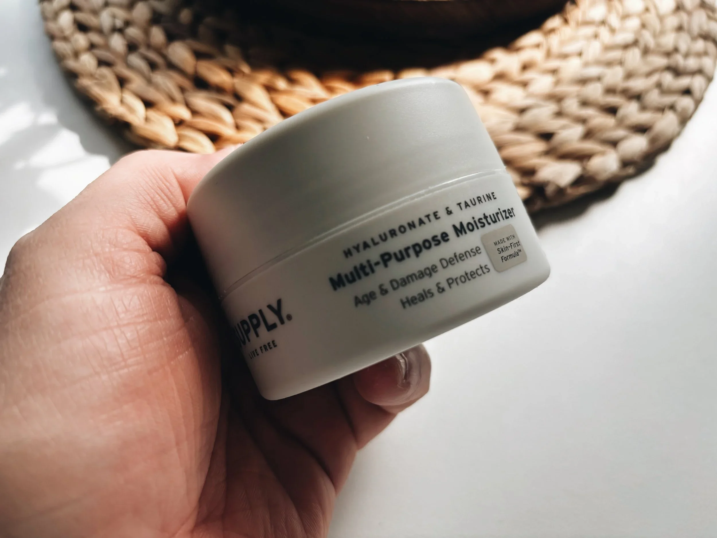 Me showing the Supply Multi Purpose Moisturizer