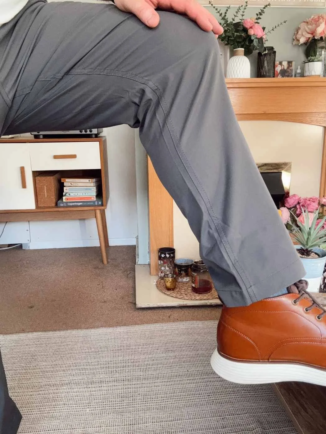 Bluffworks Ascender Chinos comfort test while seated