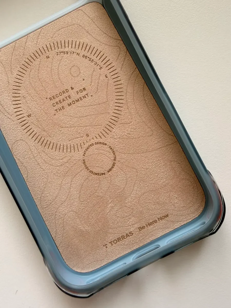 Inside of the TORRAS Ostand Q3 Air Pro case showing its soft protective lining and reinforced frame.