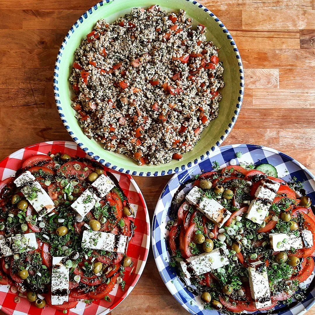 When your next-door neighbor needs food for her dinner party, it doesn't need to be packed in boxes.
Marguerite's order included:
-tabbouleh
-Greek salad 
-mini spinach pies
-moussaka
-meatballs
-chicken skewers
-baklava

Would you like to serve Gree