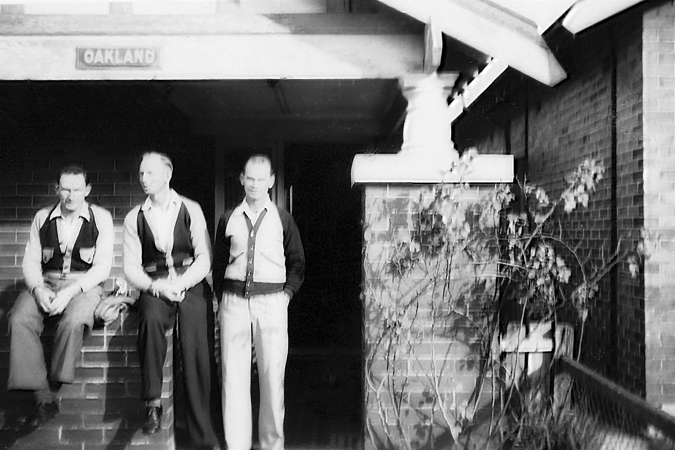 The three Robinson siblings, Michael (Mick), Pat and Robert (Bobby) taken outside their new house in Rainbow St, Randwick soon after Pat's discharge from the army in 1946.