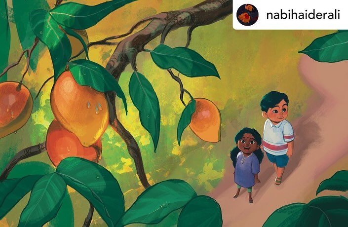 Enjoy the breathtaking illustrations by the very talented Nabi H. Ali! 

Posted @withregram &bull; @nabihaiderali Illustrating @sitawrites &lsquo;s tenderly-written Mango Memories was such a delight! My goal was to imbue the art with the warmth of sp