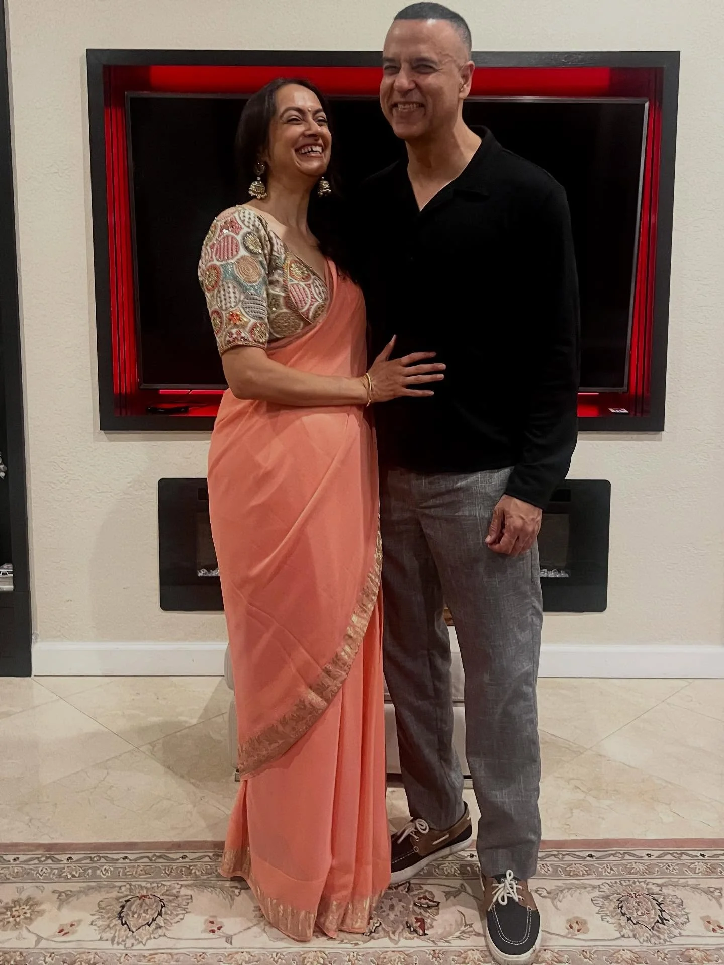 Friends, love, light, laughter, and Mom&rsquo;s sari! Shubh Deepavali! 🪔