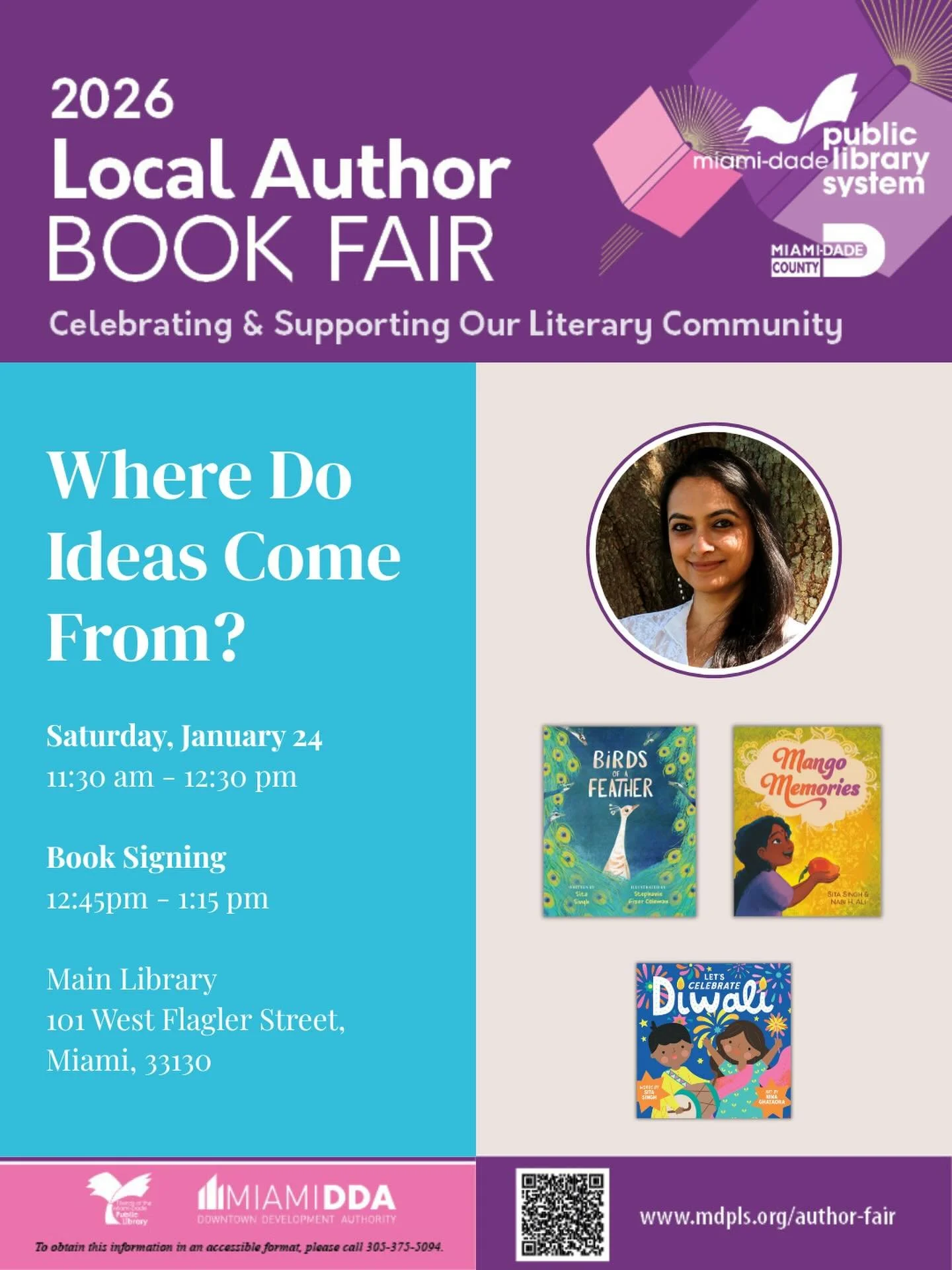 I&rsquo;m excited to kick off the year with my first event at the Local Author Book Fair, hosted by @miamidadepubliclibrary. 

I&rsquo;ll be giving a presentation on where story ideas come from, followed by a book signing. With over fifty local autho