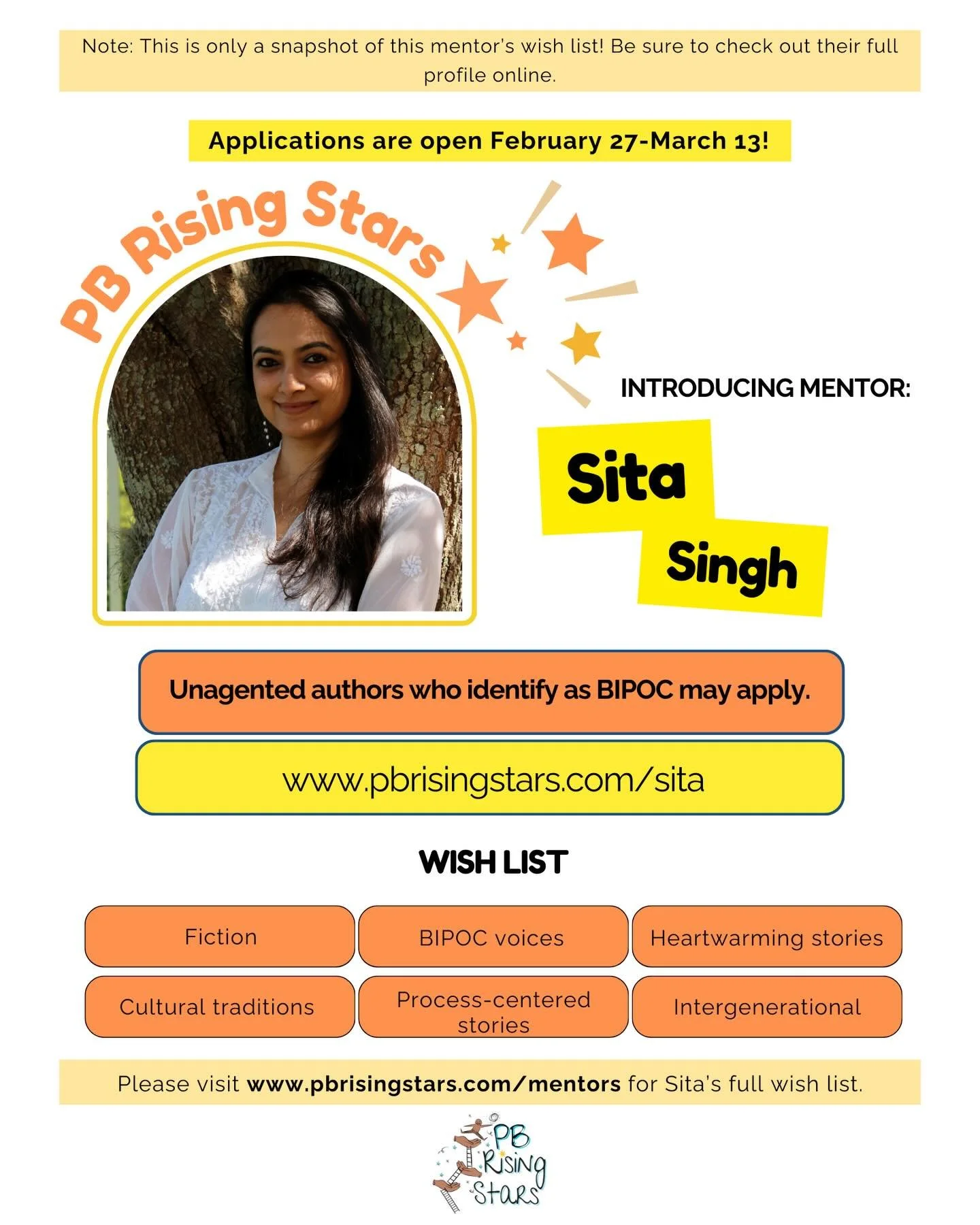I&rsquo;m so excited to be a PB Rising Stars mentor and to join a wonderful group of authors and illustrators giving back to the kidlit community that&rsquo;s meant so much to me. 

@pbrisingstars pairs emerging picture book creators with published a