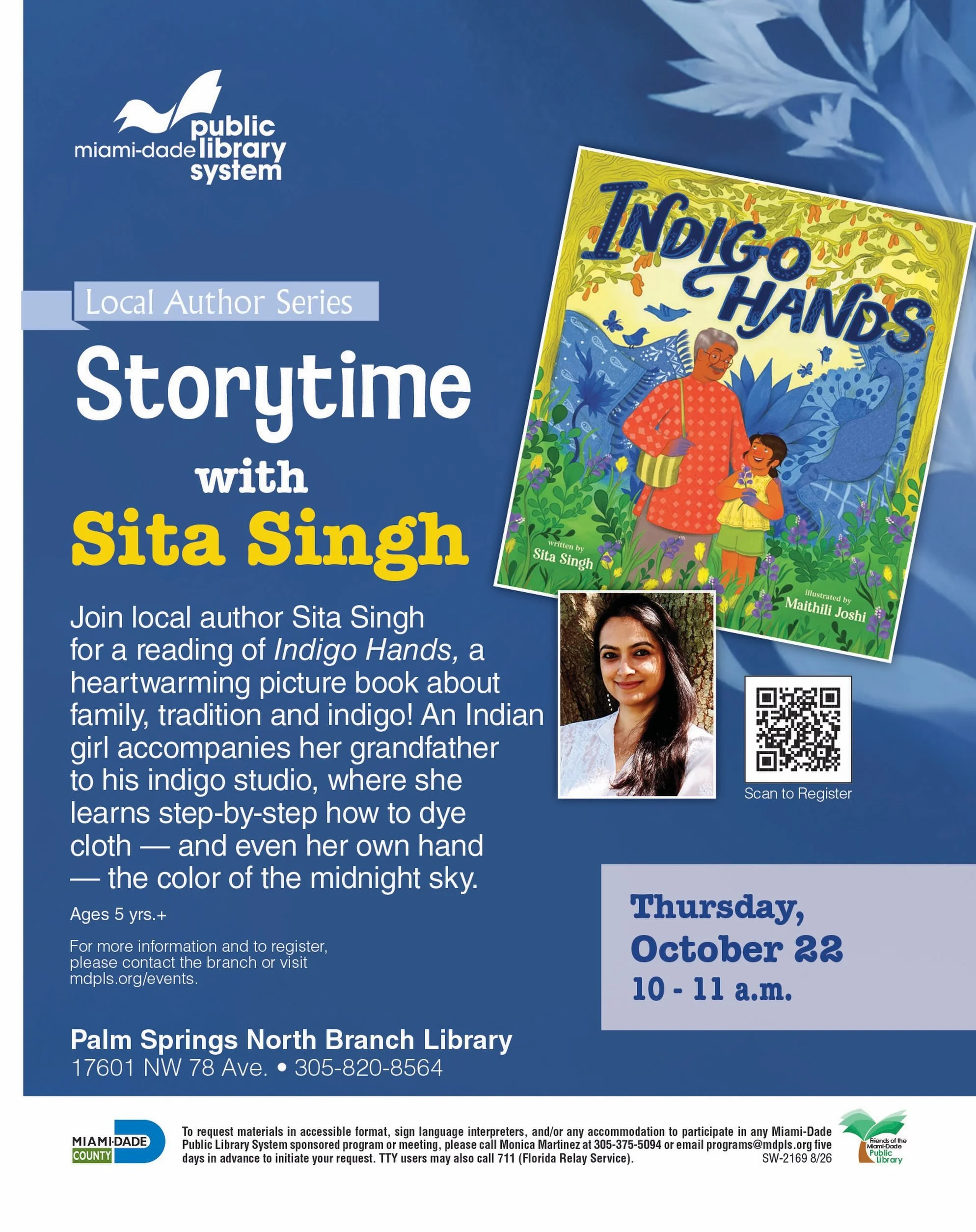 So looking forward to sharing INDIGO HANDS with 1st graders this Thursday! If you&rsquo;re in or around Hialeah, come by and join us. 

@anneschwartzbooks @randomhousekids @maithiliart