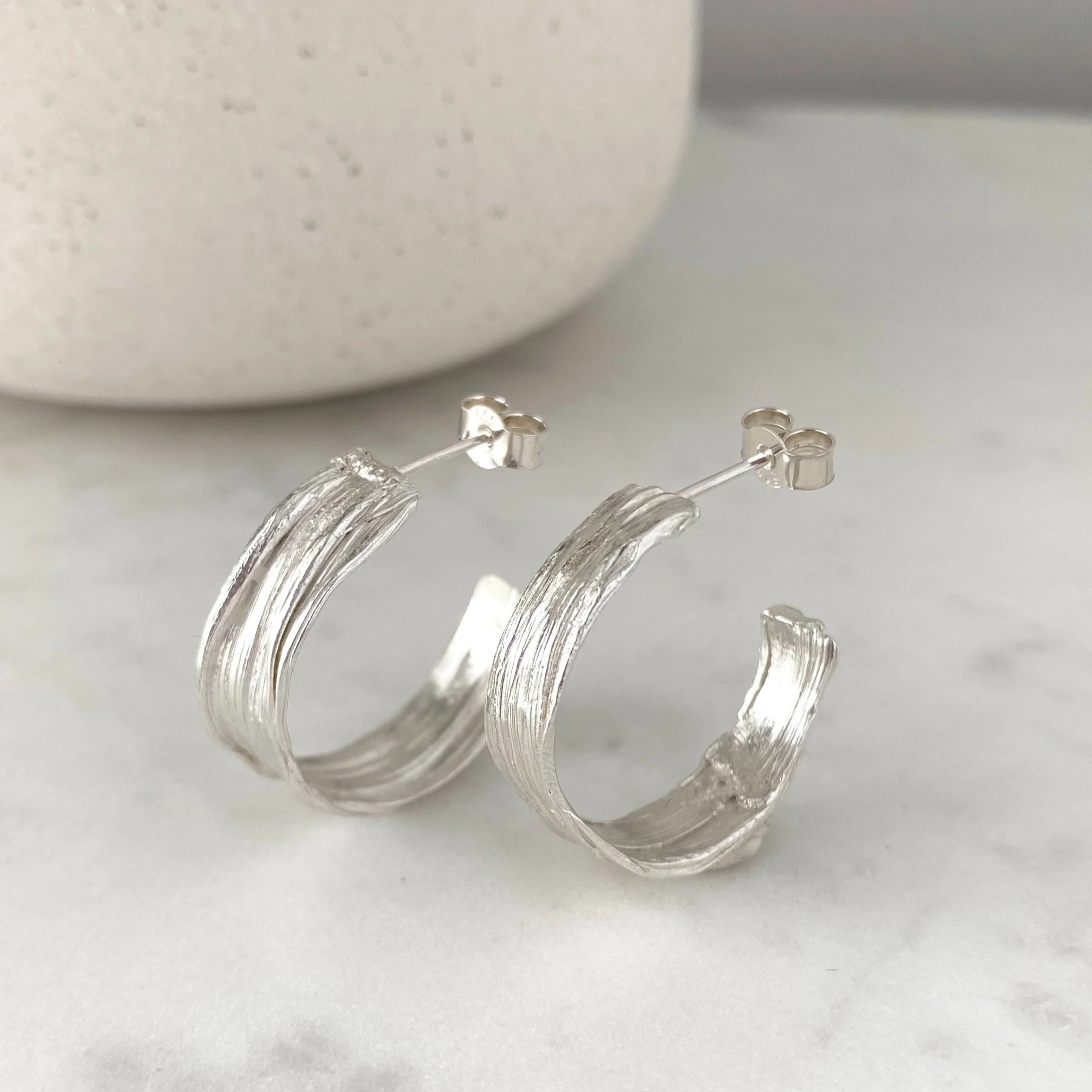 Silver Enso Hoops