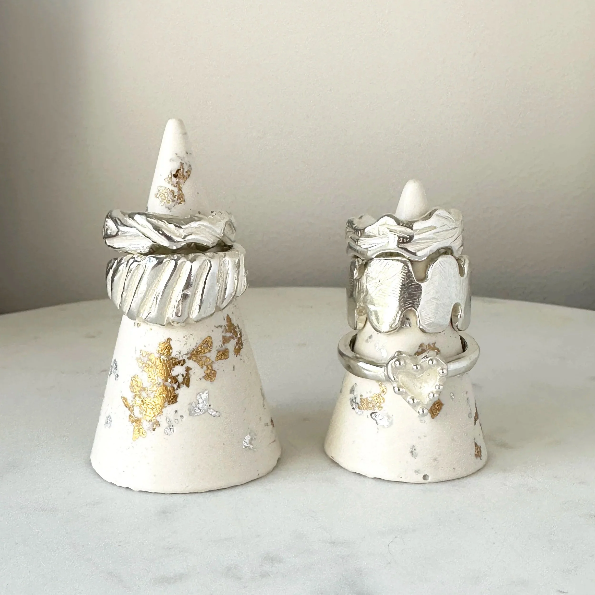 Handmade silver rings made at my wax carving workshops