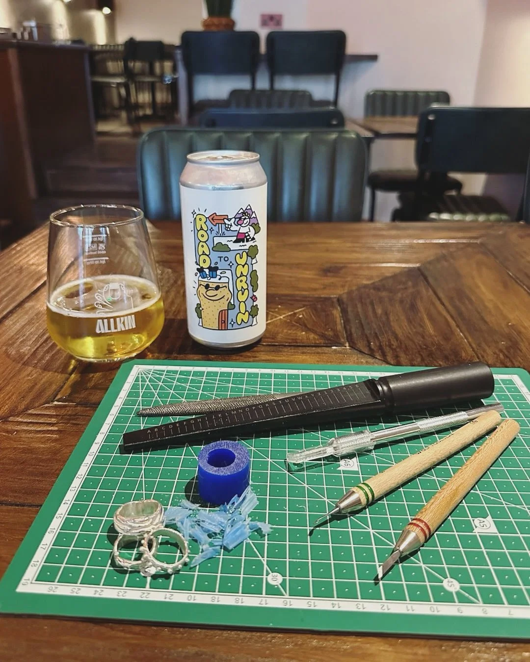 Last 2 spaces available at my wax carving ring workshop @allkintap on Tuesday 3rd Feb 4-7pm 🖤

Come and join me for a fun social and creative session and learn how to make your own unique silver ring using the ancient art of wax carving and casting.