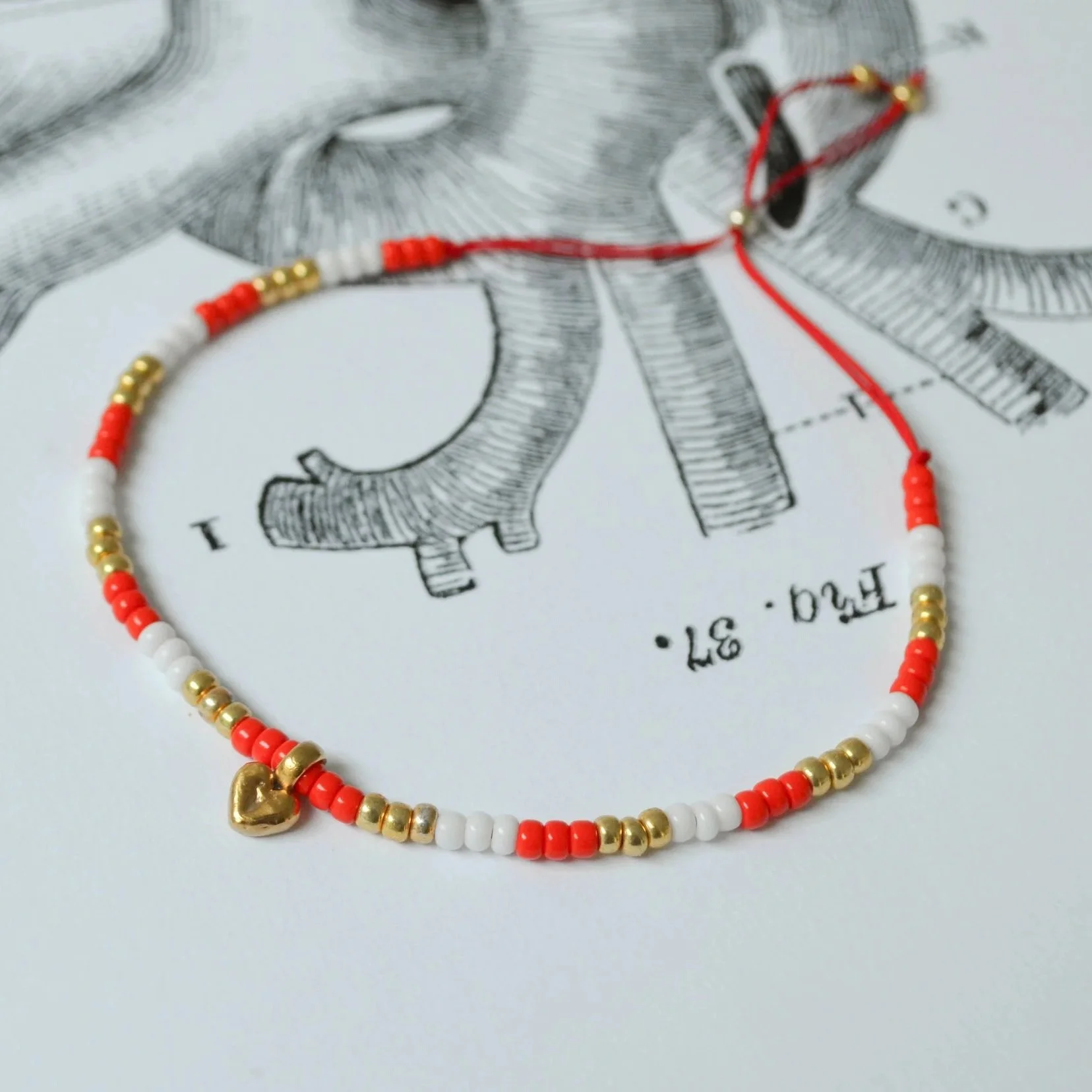 A Heart of Gold Beaded Bracelet