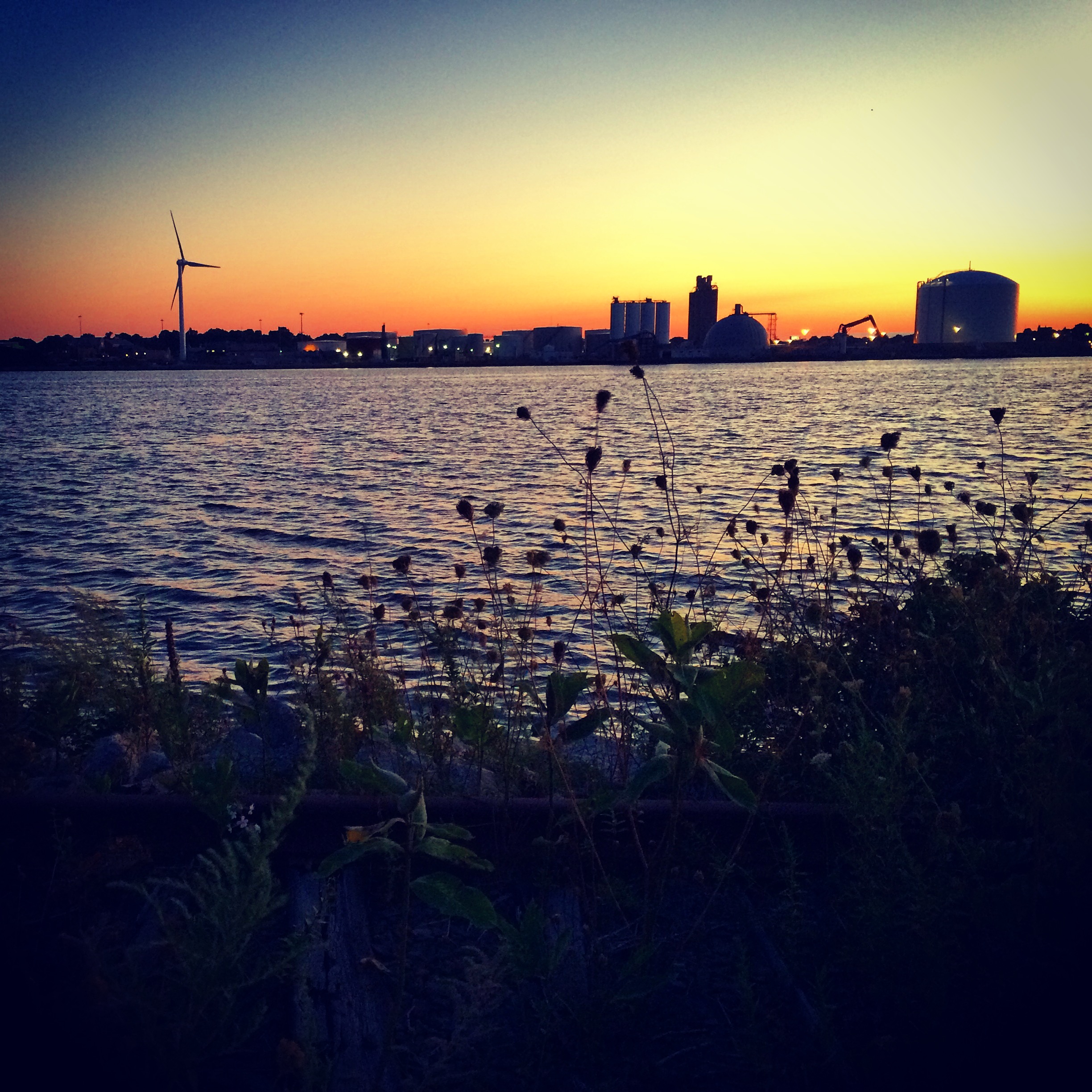 Beautiful sunset on the bike path.