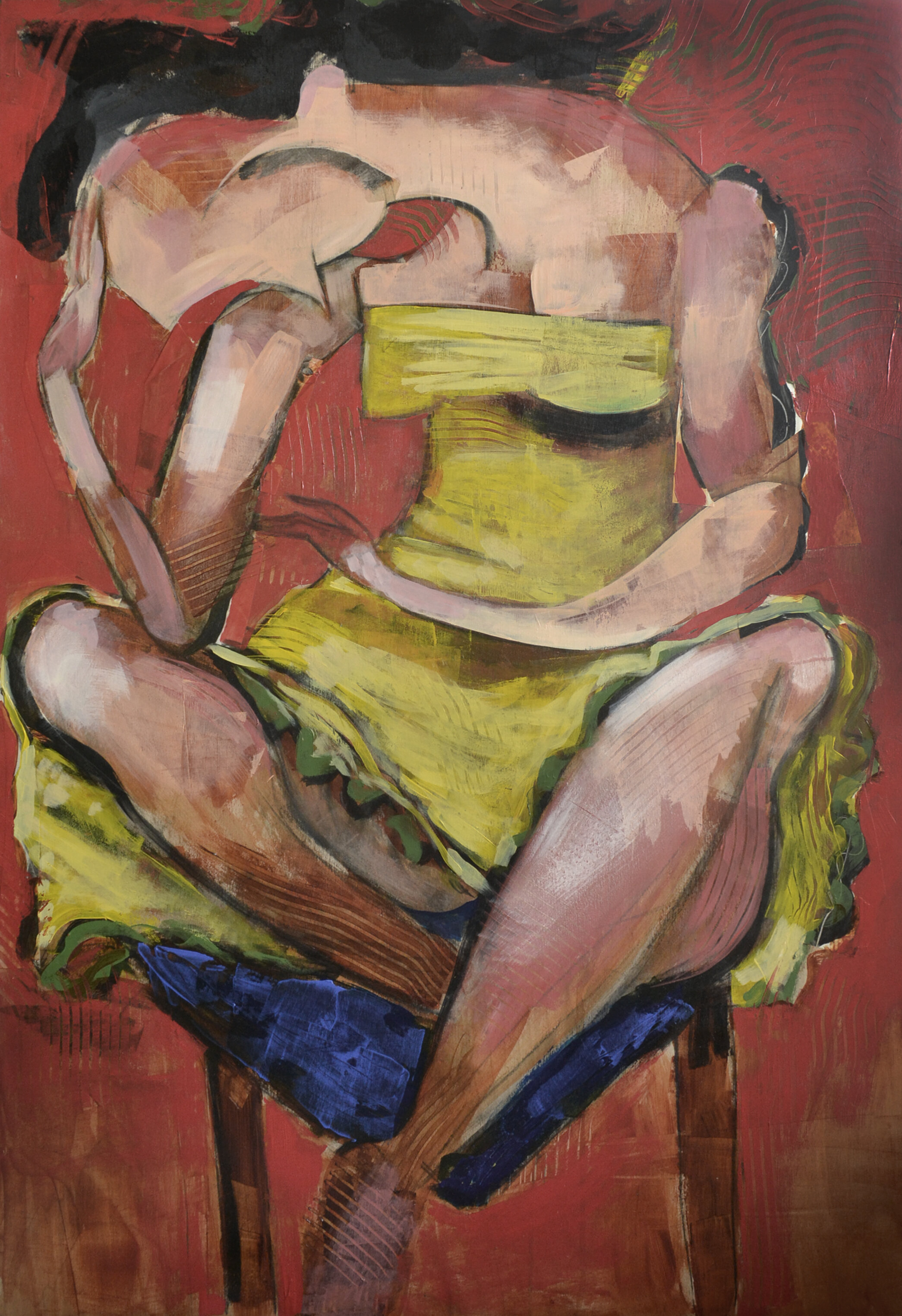 Seated Women in Yellow Dress