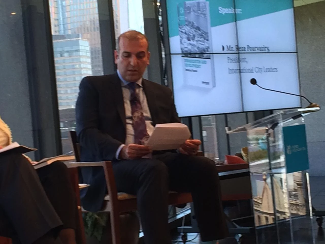 Reza Pourvaziry, delivering his speech during the Launch Ceremony