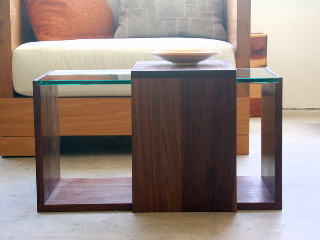  shown in solid walnut and glass 