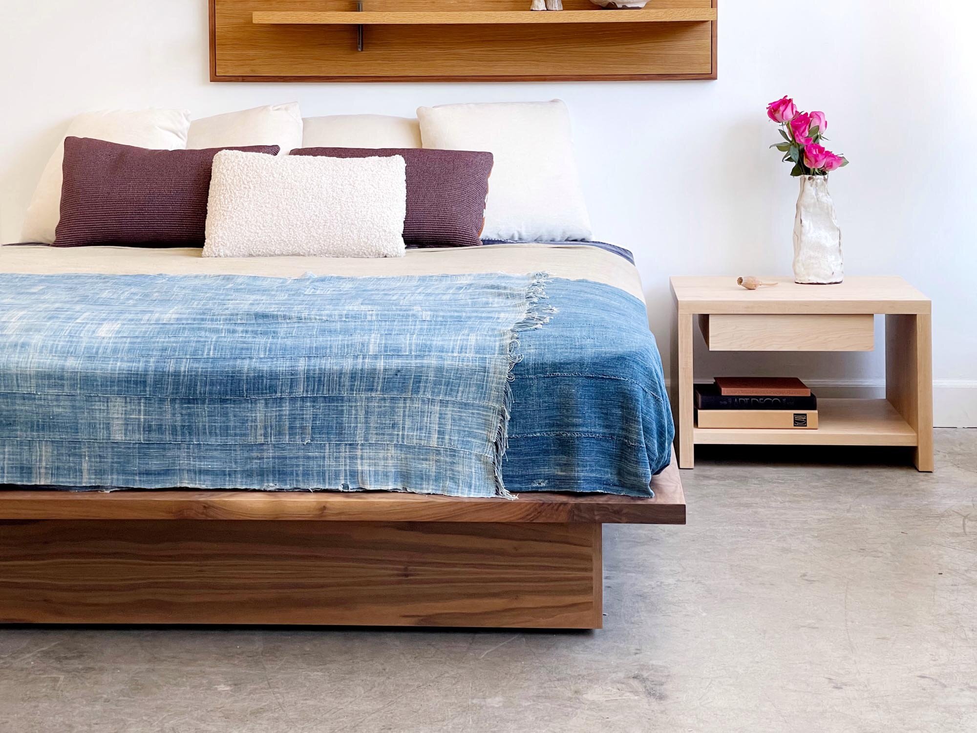  Winter Side Table shown with  Float Platform Bed  