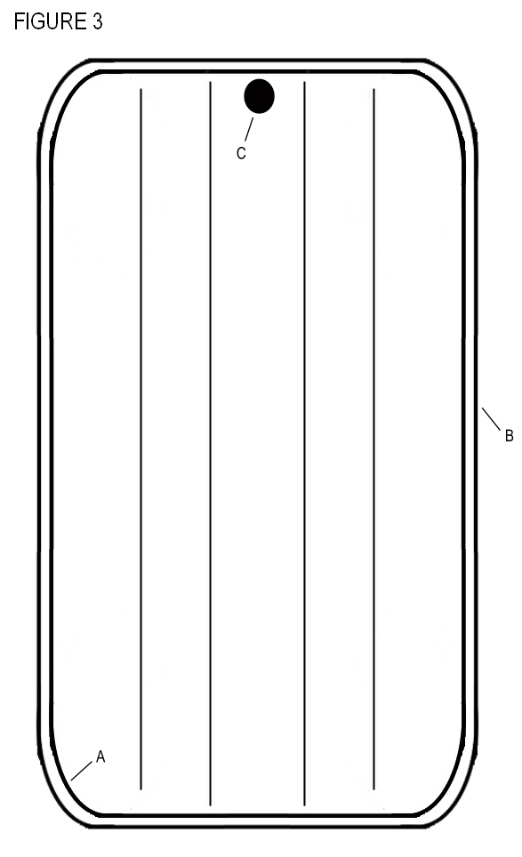Plan view of the 3 pontoon mat shown in Figure 1.