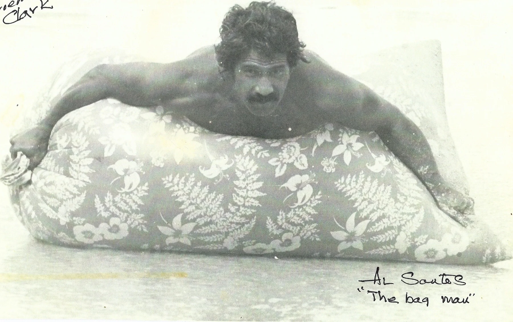 Al Santos skimming. Sandy Beach, Oahu. 1968